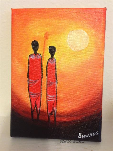 She loves teaching acrylic painting. Acrylic African Abstract painting- Sunset
