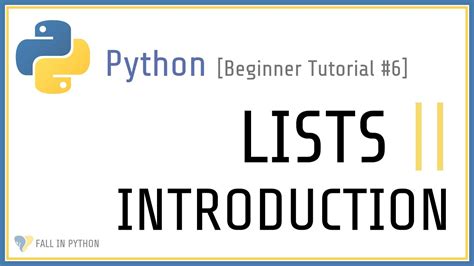 Beginner Python Tutorial Introduction To Lists In Python YouTube