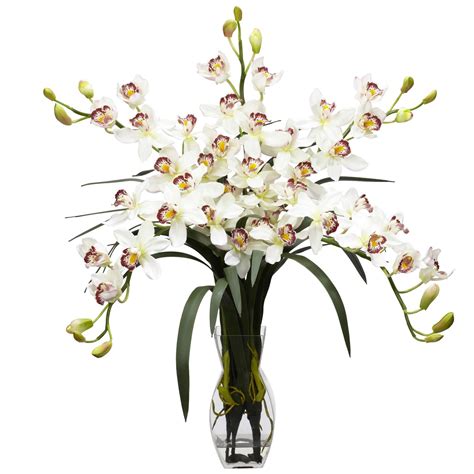 Cymbidium Orchid Silk Flower Arrangement