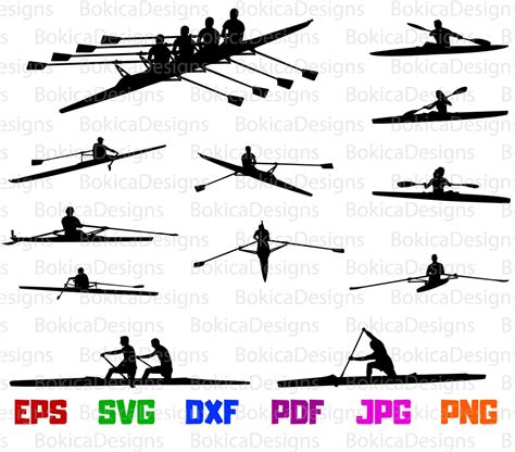 Rowing Silhouette Rowing Clipartrowing Eps Rowing Svg Rowing Dxf