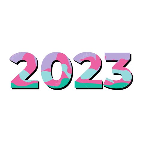 Gambar Teks Abstrak 2023 Teks Tahun Baru 2023 Png Dan Vektor Dengan Background Transparan