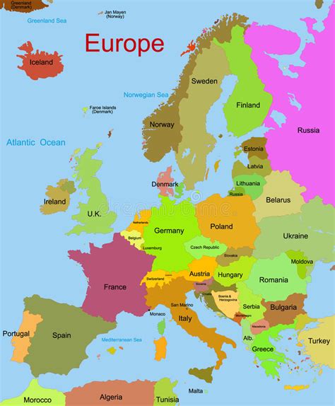 Mapa Del Continente Europeo Stock De Ilustración Ilustración De