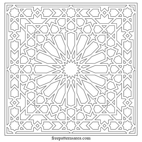 Islamic Arabesque Geometric Art Pattern Vector Freepatternsarea