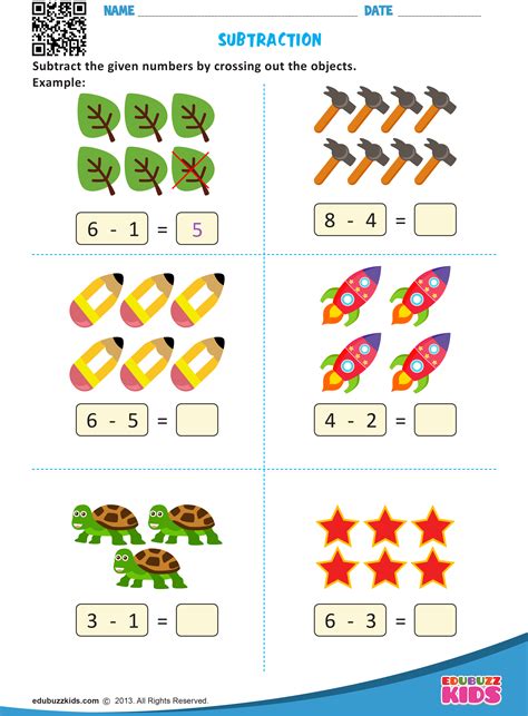 Kindergarten Math Worksheet Subtraction