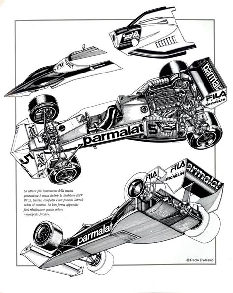 This drawing is printed on an a2 (420mm x 594mm) paper size. Brabham BT52 Illustrated | Illustrazione tecnica, Auto ...