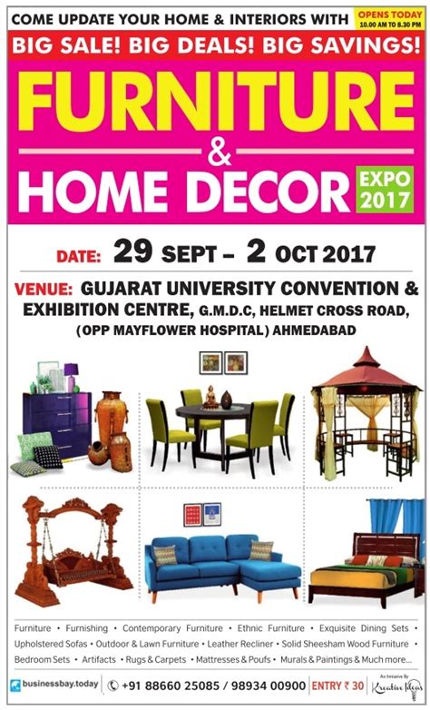 Hence, the perfect set of home decorative items is a need and a splurge you must never with a distinct eye for style, both timeless and extravagantly appealing we have a bespoke catalogue crafted to suit all your decorating fancies. Furniture And Home Decor Expo 2017 Ad - Advert Gallery