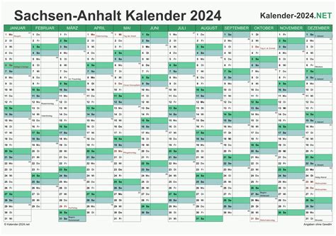Kalender 2024 Sachsen Anhalt