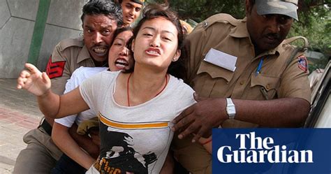 Tibetan Exiles Protest In India In Pictures World News The Guardian