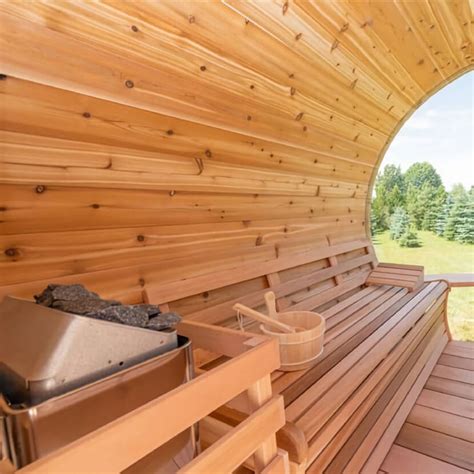 Dundalk Panoramic Sauna Knotty Cedar Heater Included Divine Saunas