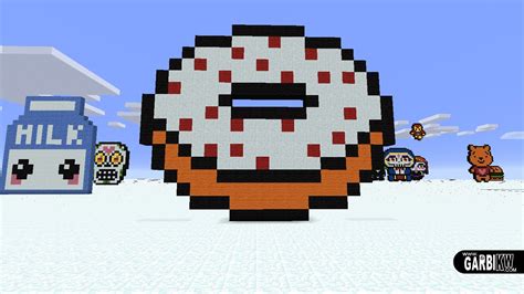 Minecraft Pixel Art How To Make A Donut By Garbi Kw Youtube