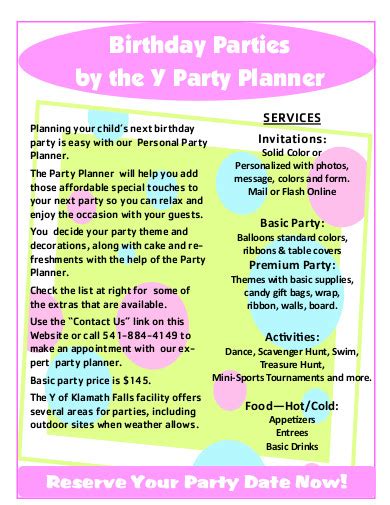 Birthday Planner 4 Examples Format Pdf Examples
