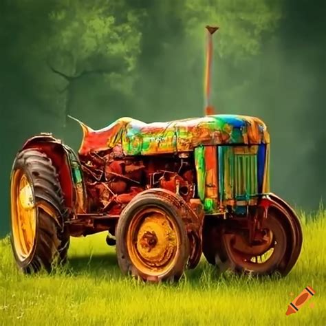 Colorful Tractor Artwork