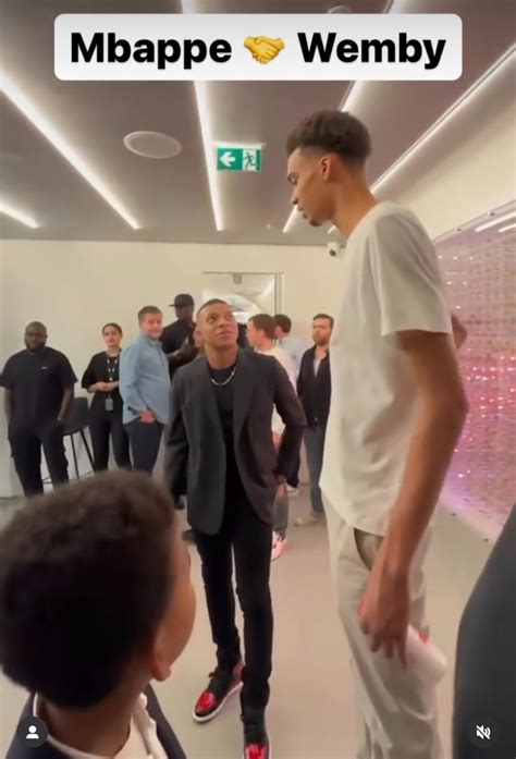 Crazy Photo Of Victor Wembanyama Towering Over Kylian Mbappe Goes Viral