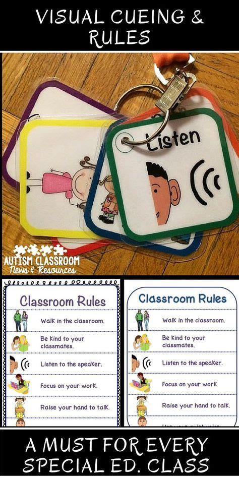 Autism Prek Elementary Classroom Visual Rules And Cueing Lanyardsolid