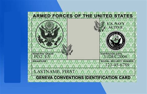 Usa Military Id Psd Template Download Photoshop File
