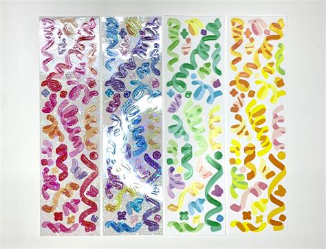 Confetti Sticker Sheet Cute Glitter Polco Deco Planner Etsy