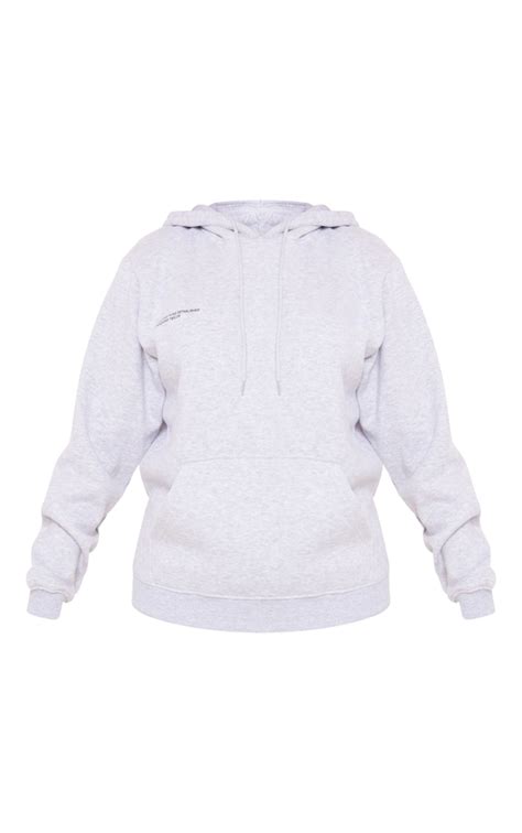 plt logo ash grey est 2012 oversized hoodie prettylittlething usa