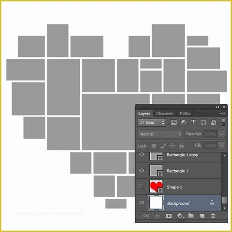 Heart Shaped Photo Collage Template