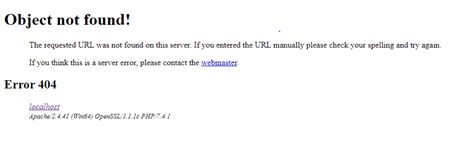 Xampp Object Not Found The Requested Was Not Found On This Server If You Entered The