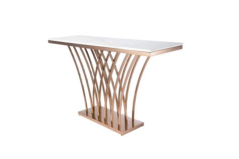 Aria Marble Console Table Rose Gold Onesto Home Uae