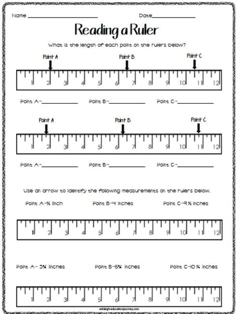 Fractions On A Ruler Worksheet