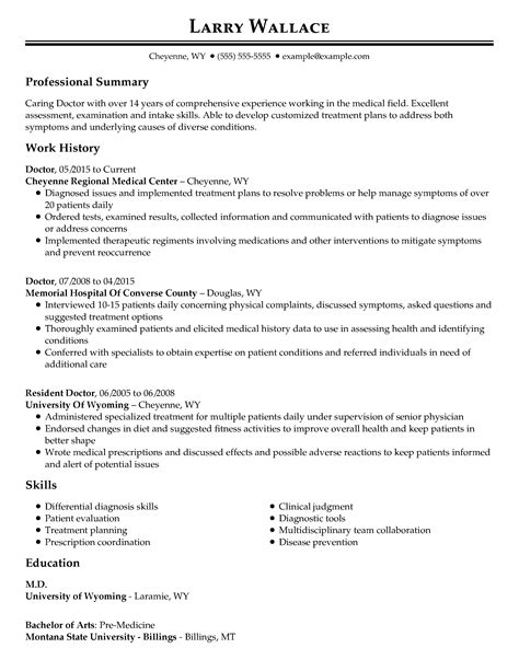 It is a helpful example of the correct cv format for doctors. Professional Medical Resume Examples | LiveCareer