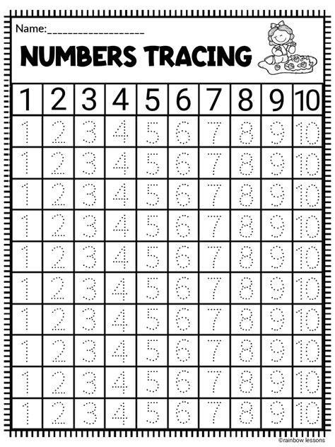 Learning Numbers For Kindergarten Worksheet