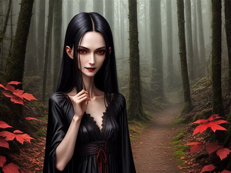Generator Seni Ai Dari Teks Tall Sickly Thin 35 Years Old Female Vampire With Img