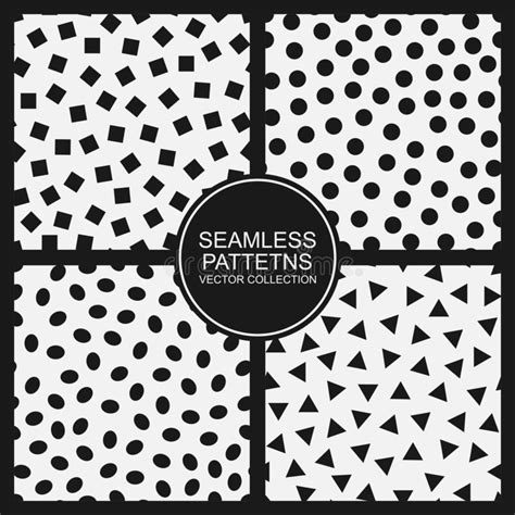 Set Of Vector Seamless Simple Patterns Modern Stylish Textures With