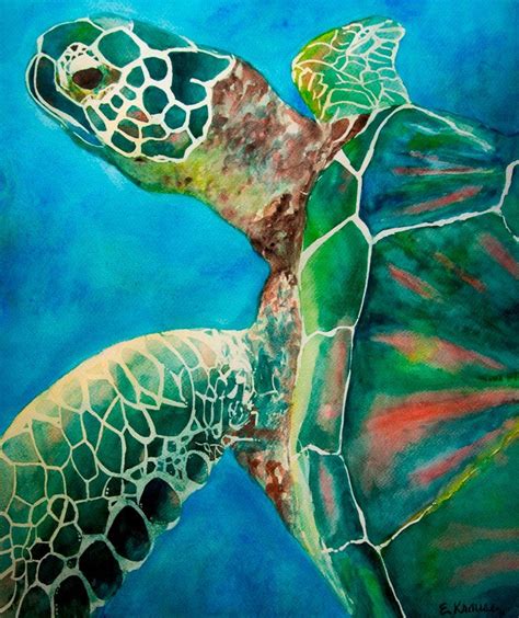 Sea Turtle Art De Tortue De Mer Peinture Tortue De Mer