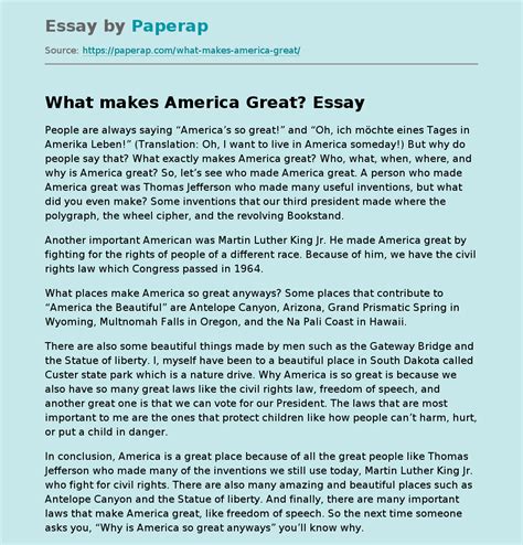 💄 What Makes America Great Essay What Makes America Great Essay What