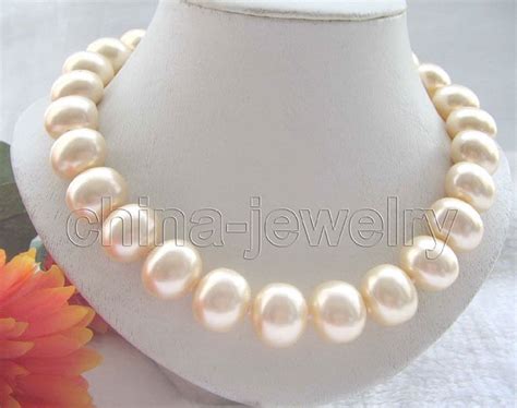 P Mm Gold South Sea Shell Pearl Necklace Free Shipping