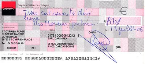 Chèque Français Encaissable à L étranger - Comment Remplir cheque societe generale - COMMENT REMPLIR