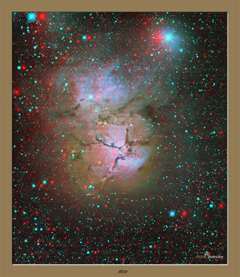Astro Anarchy M20 The Triffid Nebula As An Anaglyph Red