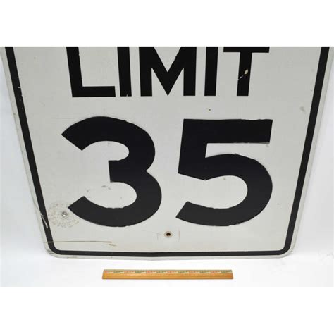 Vintage Steel Speed Limit 35 Street Sign 24x30 Roadtraffic Mph Si