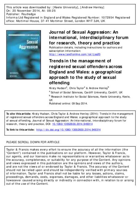 Pdf Trends In The Management Of Registered Sexual Offenders Across