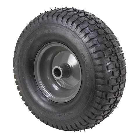 15x600 6 Pneumatic Rubber Tire On Grey Steel Wheel Pneumatic Wheels