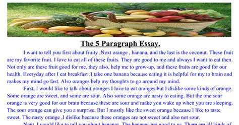 My favourite fruit and vegetable! Fruit Paragraph Essay by Ehmu doh - Google Docs