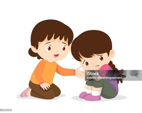 Girl Consoling Her Sad Friend Stock Illustration Download Image Now