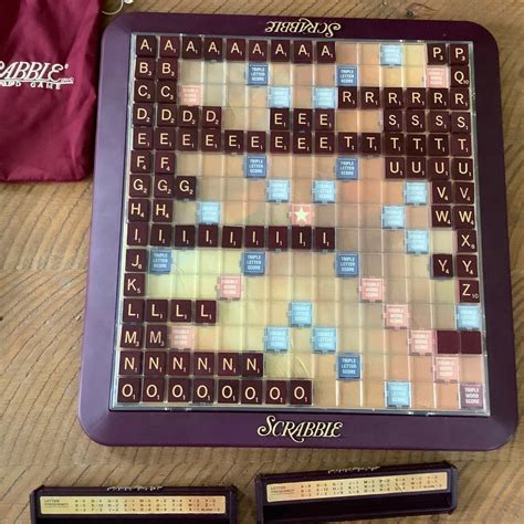 Mavin Vintage Scrabble Deluxe Edition Turntable Board Game Wood Tiles