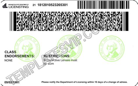 Washington Wa Drivers License Psd Template Download Editable Psd