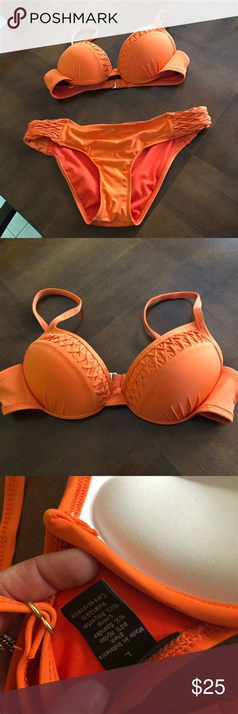 2 Pc Set 🍊apt 9 Orange 🍊bikini Size Large Orange Bikini Bikinis Orange Bikini Set