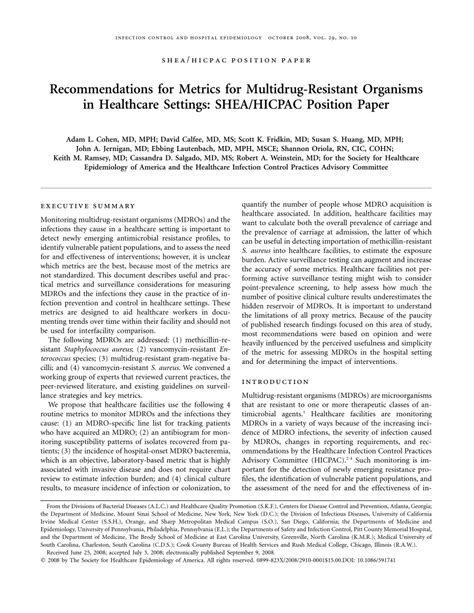 How to write a position paper? (PDF) Recommendations for Metrics for Multidrug‐Resistant ...