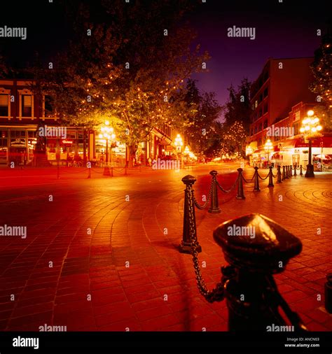 Water Street In Historic Gastown At Night Downtown Vancouver British