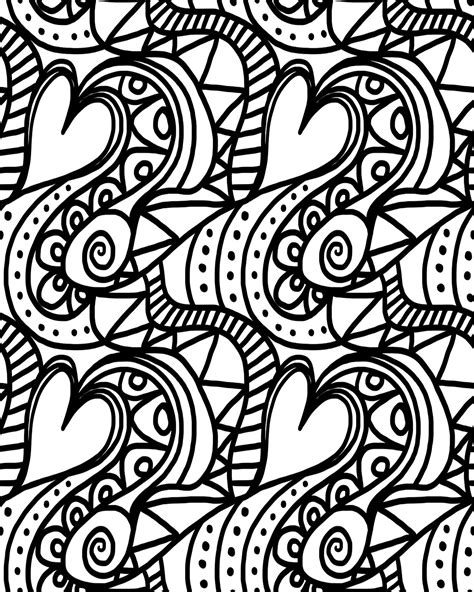 Adult Coloring Pages For Valentines Day