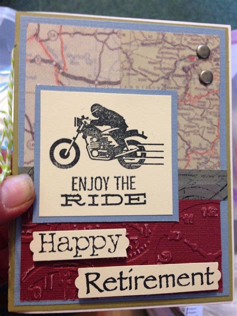 Create custom black and gold retirement water bottle stickers for party decorations and favors to celebrate the officially retired man or woman. Retirement card for a motorcycle avid! | Retirement cards handmade, Retirement gifts, Retirement ...