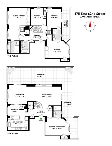 Two Floor Plans For The First And Second Floors