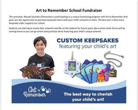 Art To Remember School Fundraiser Maude Saunders Elementary