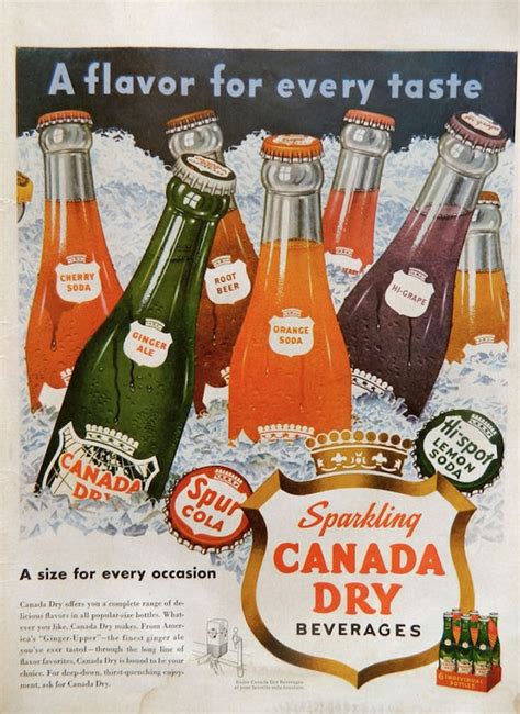 Items Similar To Canada Dry Ad Colorful 1950 Soda Pop Bottles Picnic