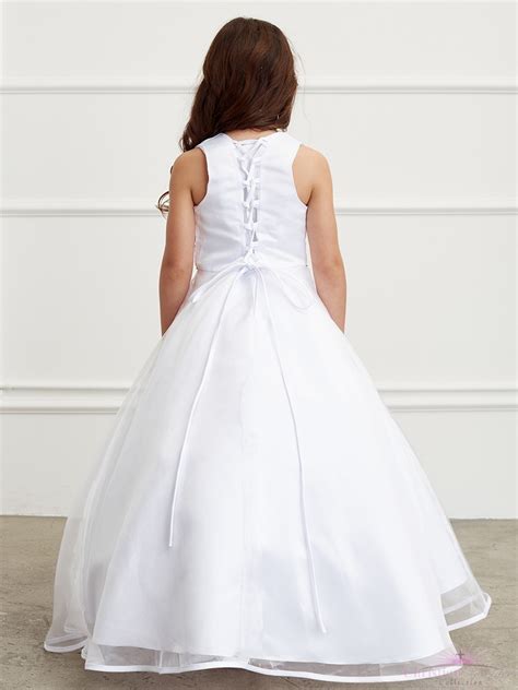 Buy Floor Length First Communion Dress With Lace Waist And Matching